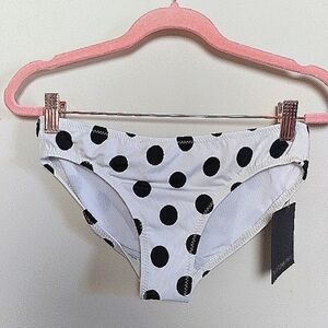 Norma Kamali Black and White Polka Dot Scoop Swimsuit Bottoms Size XS New